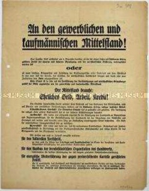 Aufruf der Deutschen Demokratischen Partei zur Reichstags- und preußischen Landtagswahl am 7. Dezember 1924