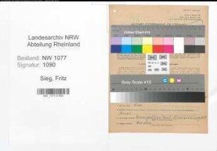 Entnazifizierung Fritz Sieg , geb. 06.02.1904 (Polizist)
