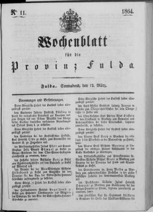 Nr. 11, Ausgabe vom 12. März 1864
