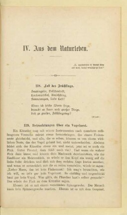 [IV. Teil] Aus dem Naturleben