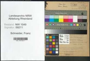 Entnazifizierung Franz Schneider , geb. 15.01.1887 (Musiker)