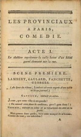Les provinciaux à Paris : comédie en quatre actes et en prose