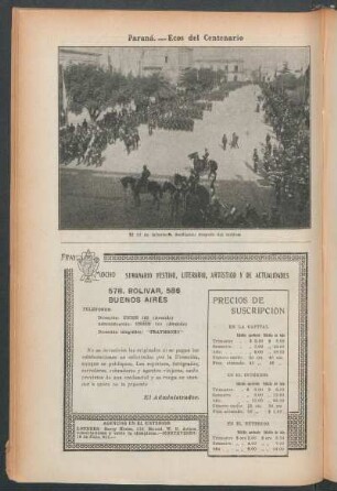 Paraná.- Ecos del Centenario