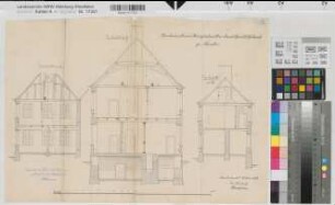 Münster (Münster) Appellationsgericht (Oberlandesgericht) Querschnitte 1879 1 : 68? 36 x 52 Zeichnung Hauptner Studienfonds Münster Nr. 11032