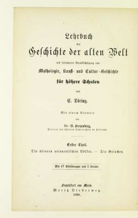 Teil 1: Lehrbuch der Geschichte der älteren orientalischen Völker und der Griechen