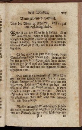 Neunzehntes Capitel. Wie der Wein zu erhalten, daß er gut und beständig bleibe.