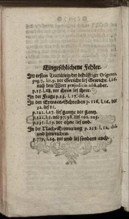 Eingeschlichene Fehler.
