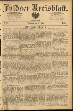 Ausgabe vom Dienstag, den 03. April 1894.