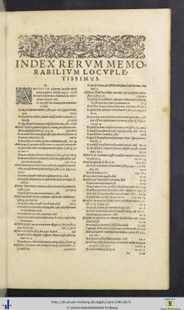 Index rerum memorabilium ...