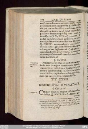 Tit. XXXIII. De Beneficiorum Pluralitate.