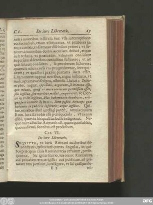 Cap. VI. De iure Libertatis.