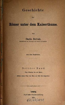 Geschichte der Römer unter dem Kaiserthume, 3. Von Tiberius bis auf Nero