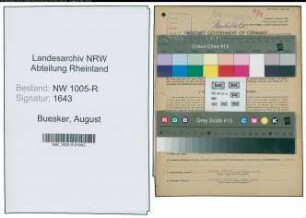 Entnazifizierung August Buesker , geb. 10.04.1888 (Rottenschreiner)