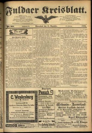 Dritte Ausgabe vom Samstag, den 15. Dezember 1906.