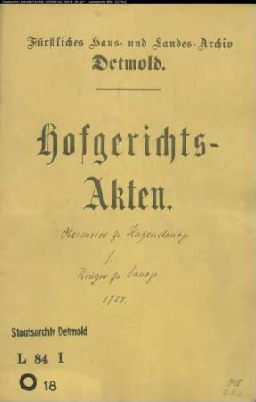 Obermeyer zu Hagendonop gegen Krüger zu Donop - Schuldforderung