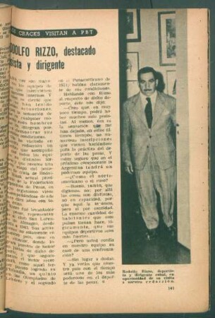 Rodolfo Rizzo, destacado pesista y dirigente : Los cracks visitan a PBT
