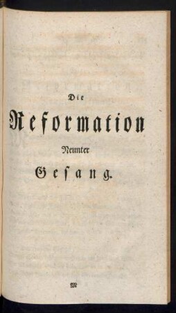 Die Reformation Neunter Gesang.