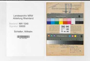 Entnazifizierung Wilhelm Schiefen , geb. 22.12.1898 (Zugfuehrer)