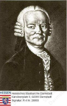 Moser, Johann Jakob (1701-1785) / Porträt, linksvorblickendes Brustbild