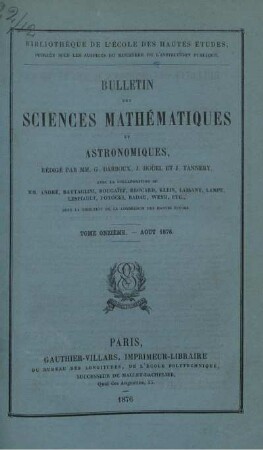 Tome Onziéme. - Aout 1876.