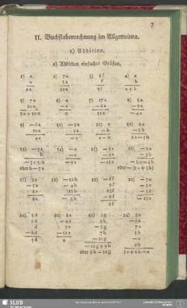 II. Buchstabenrechnung im Allgemeinen