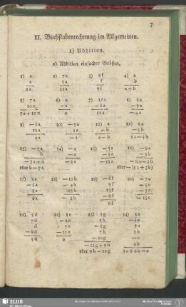 II. Buchstabenrechnung im Allgemeinen