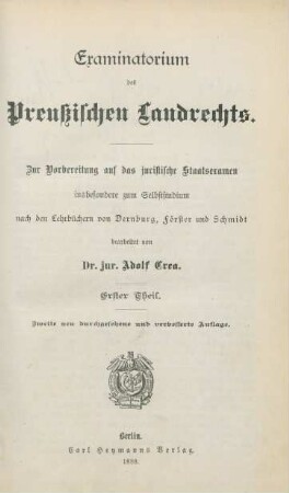 Theil 1: Examinatorium des Preußischen Landrechts