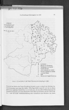 Karte 5: Herrschaften in der Vogtei Ratzeburg bei Jahresbeginn 1400