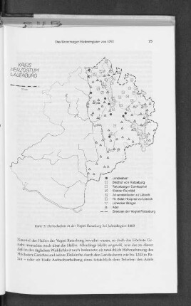 Karte 5: Herrschaften in der Vogtei Ratzeburg bei Jahresbeginn 1400
