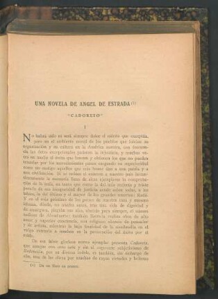 Una novela de Angel de Estrada : "Cadoreto"