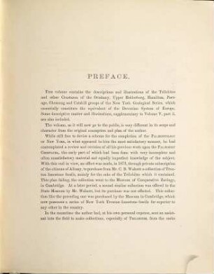 Palaeontology of New-York, 7. Text and plates, containing descriptions of the trilobites and other crustacea of the Oriskany, upper Helderberg, Hamilton, Portage, Chemung and Catskill groups