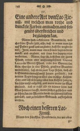 V. Noch einen besseren Lac-Firniß