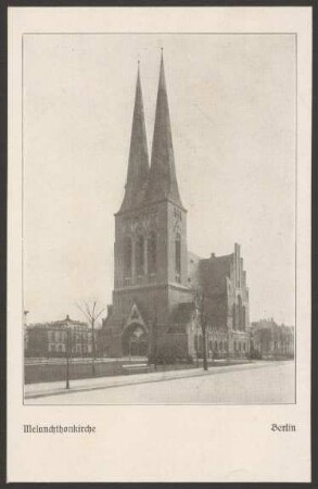 Ansichtskarte "Melanchthonkirche", Seitenansicht