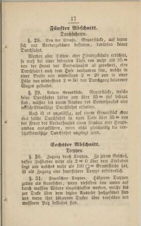Fünfter Abschnitt. Durchfahrten.