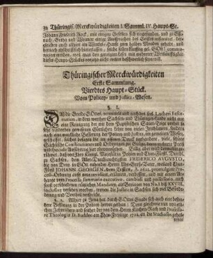 Vierdtes Haupt-Stück. Vom Policey- und Justitz-Wesen.