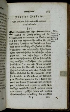 Zweyter Abschnitt. Von den zum Privatunterrichte nöthigen Klugheitsregeln.