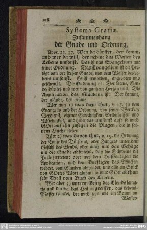 Systema Gratiae. Zusammenhang der Gnade und Ordnung