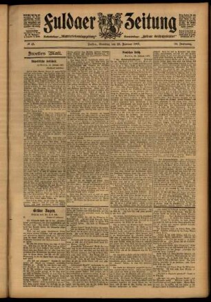 Zweite Ausgabe vom Samstag, den 23. Februar 1907.