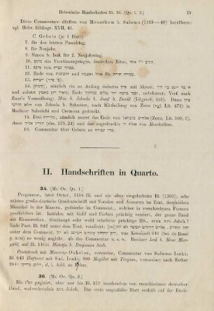 II. Handschriften in Quarto
