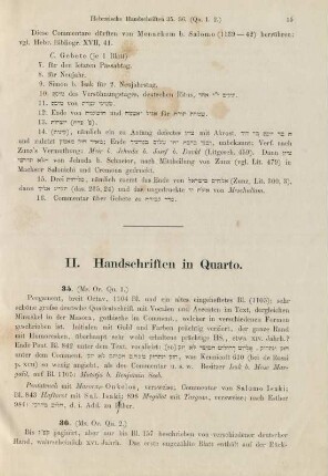 II. Handschriften in Quarto