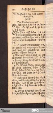 XI. Auffs Fest der Heil. Drey-Einigkeit.