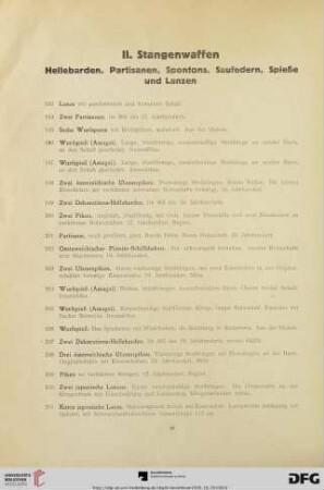 II. Stangenwaffen (Nr. 193-229)