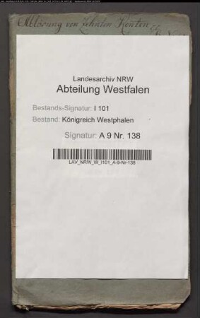 Ablösung des zum aufgehobenen Domstift Paderborn gehörenden Fruchtzehnten zu Lippspringe