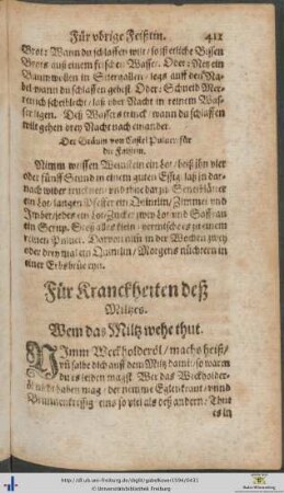 Für Kranckheiten deß Miltzes