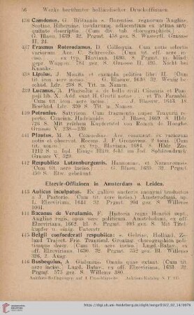 Elzevir-Offizinen in Amsterdam u. Leiden (Nr. 443 - 481)