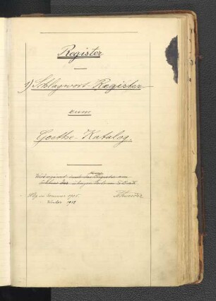1. Schlagwort-Register zum Goethe-Katalog