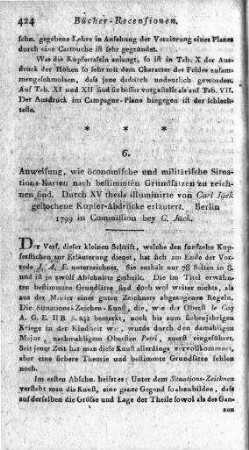 Anweisung wie ökonomische und militairische Situationskarten nach bestimmten Grundsätzen zu zeichnen sind : Durch XV theils illuminirte von Carl Jäck gestochene Kupferabdrücke erläutert / [Verf.: Johann Albrecht Eytelwein]. - Berlin ... In Kommission bei Carl Jäck, 1799