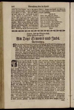 Am Tage Simonis und Judä