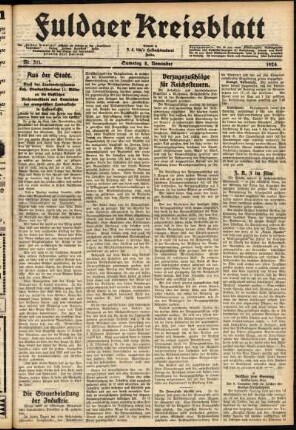 Ausgabe vom Samstag, den 08. November 1924.