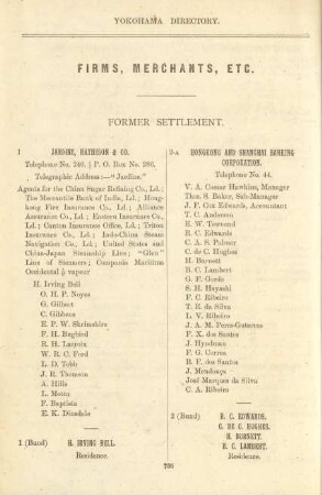 Firms, merchants, etc.